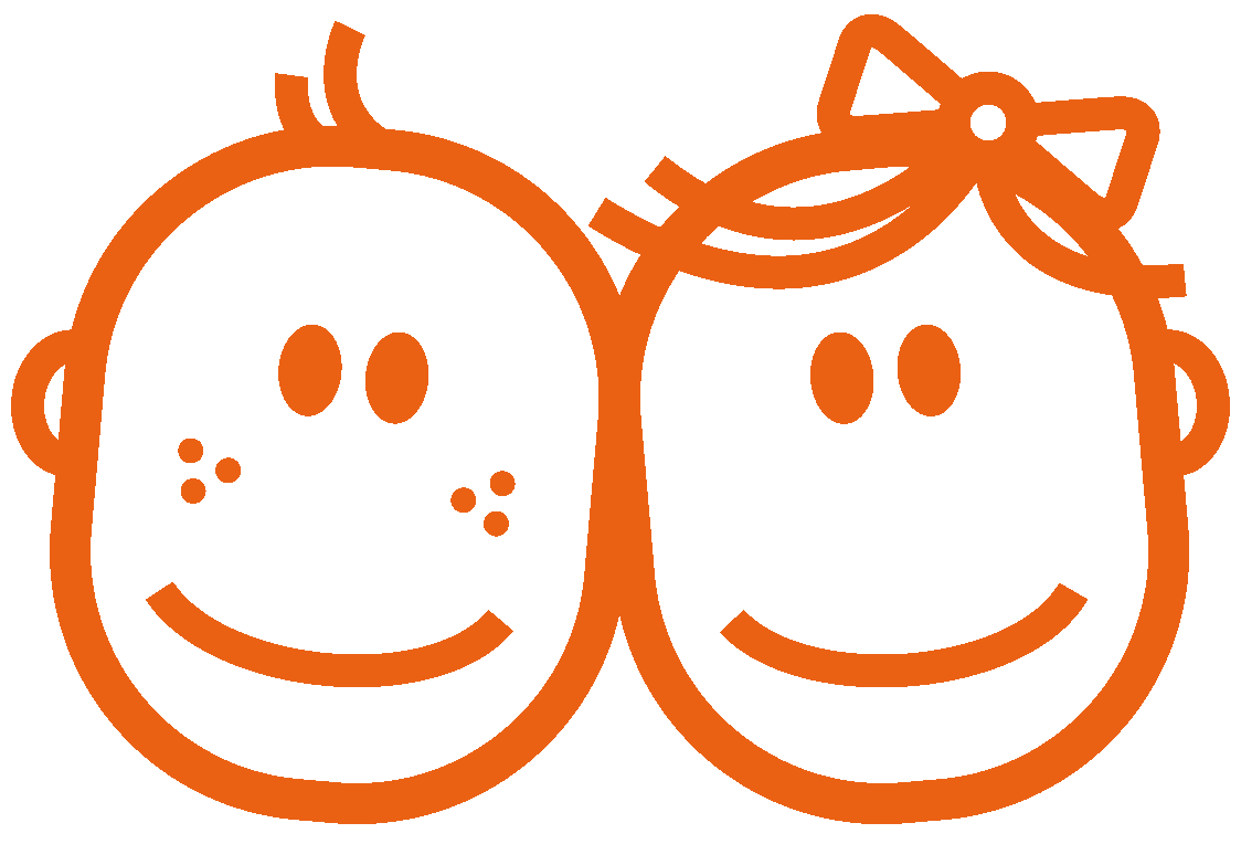 Logo, zwei Kinderköpfe